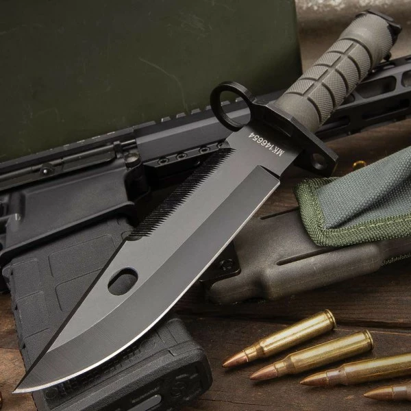 12" Survival Knife Army Green Black M-9 Bayonet 3 12" Survival Knife Army Green Black M-9 Bayonet