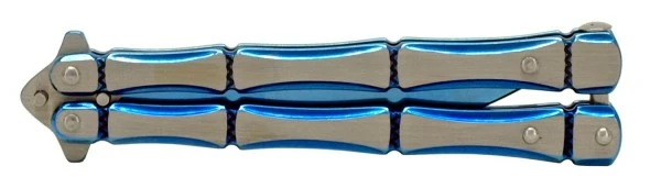 5" Blue Bones Heavy Butterfly Knife Clip Point Balisong 4 5" Blue Bones Heavy Butterfly Knife Clip Point Balisong - Image 2