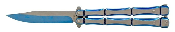 5" Blue Bones Heavy Butterfly Knife Clip Point Balisong 3 5" Blue Bones Heavy Butterfly Knife Clip Point Balisong