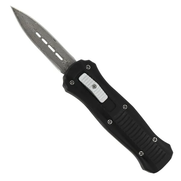 5.5" Mini OTF Black Automatic Knife Damascus Dagger 3 5.5" Mini OTF Black Automatic Knife Damascus Dagger