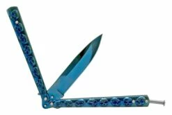 5" Stainless Steel Butterfly Knife Blue Skulls Bf-102-5 7 5" Stainless Steel Butterfly Knife Blue Skulls Bf-102-5 -DIRECT KNIFE SALES 5 Stainless Steel Butterfly Knife Blue Skulls bf 102 5 1.600