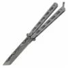 8.75" Martial Arts Silver Butterfly Knife Damascus Tanto -DIRECT KNIFE SALES 8 75 Martial Arts Silver Butterfly Knife Damascus Tanto.600