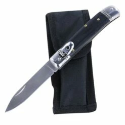 8 Inch Classic Black Wood Leverlock Automatic Knife Flat Grind Drop Point -DIRECT KNIFE SALES 8 Inch Classic Black Wood Leverlock Automatic Knife Flat Grind Drop Point 2.600