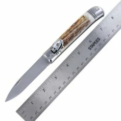 8 Inch Leverlock Automatic Knife Classic Real Stag -DIRECT KNIFE SALES 8 Inch Leverlock Automatic Knife Classic Stag 3.600