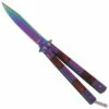 8.75" Split Wood Heavy Butterfly Knife Rainbow Clip Point 1 8.75" Split Wood Heavy Butterfly Knife Rainbow Clip Point -DIRECT KNIFE SALES 8.75 Split Wood Heavy Butterfly Knife Rainbow Clip Point.600