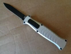 DIRECT KNIFE SALES 26 AKC EVO Silver D/A OTF Italian Automatic Knife Black Drop Point