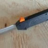 AKC F-16 Black Grip OTF Automatic Knife Orange Button Satin Dagger -DIRECT KNIFE SALES AKC F 16 Black Grip OTF Automatic Knife Orange Button Satin Dagger.600