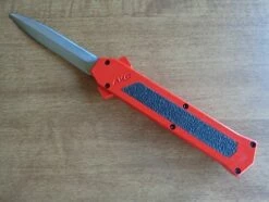 DIRECT KNIFE SALES -DIRECT KNIFE SALES AKC F 16 Red Grip OTF Automatic Knife Satin Dagger 1.600