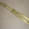 Balisong 9 Inch Gold Heavy Folding Butterfly Knife Tanto -DIRECT KNIFE SALES Balisong 9 Gold Heavy Folding Butterfly Knife Tanto.600