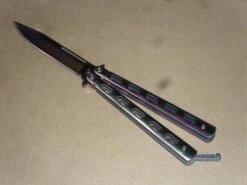 Balisong 9 Inch Heavy Complete Rainbow Folding Butterfly Knife