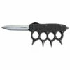 CNC Spiked Knuckles Black Automatic Knife Satin Dagger -DIRECT KNIFE SALES CNC Spiked Knuckles Black Automatic Knife Satin Dagger.600