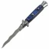 8 Inch Classic Blue Pearl Stiletto Automatic Knife Satin Kriss -DIRECT KNIFE SALES Classic Blue Pearl Stiletto Automatic Knife Satin Kriss.600