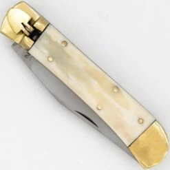 D2 Tool Steel Camel Bone Lever Lock Automatic Knife File Work -DIRECT KNIFE SALES D2 Tool Steel Camel Bone Lever Lock Automatic Knife File Work 2.600