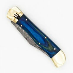 Damascus Ocean Wood Lever Lock Automatic Knife File Work -DIRECT KNIFE SALES Damascus Ocean Wood Lever Lock Automatic Knife File Work 2.600