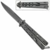 Dark Star Butterfly Knife Complete Black Drop Point -DIRECT KNIFE SALES Dark Star Butterfly Knife Complete Black Drop Point.600
