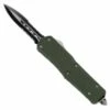 Delta Army Green D/A OTF Automatic Knife Black Dagger Double Serrated -DIRECT KNIFE SALES Delta Army Green DA OTF Automatic Knife Black Dagger Double Serrated.600