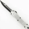 Delta Force Silver D/A OTF Automatic Knife Two Tone Drop Point Serrated -DIRECT KNIFE SALES Delta Force Silver DA OTF Automatic Knife Drop Point Serrated Spine 1.600