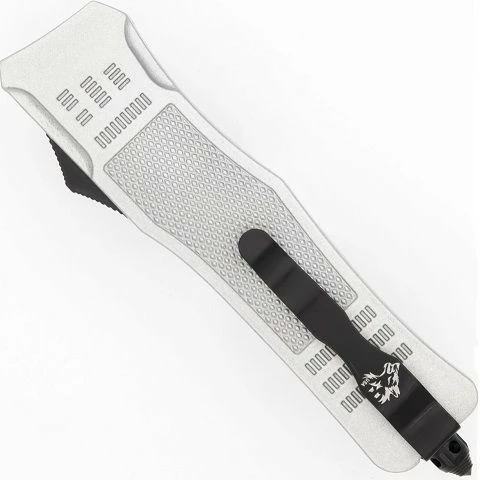 Delta Force Silver D/A OTF Automatic Knife Two Tone Drop Point Serrated 5 Delta Force Silver D/A OTF Automatic Knife Two Tone Drop Point Serrated - Image 3