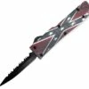 5" Slim Confederate Flag D/A OTF Automatic Knife Black Dagger Serrated