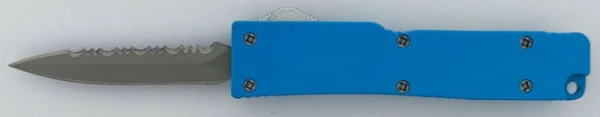 Firecracker 5" Mini D/A OTF Automatic Knife Sky Blue Dagger Serrated 4 Firecracker 5" Mini D/A OTF Automatic Knife Sky Blue Dagger Serrated - Image 2