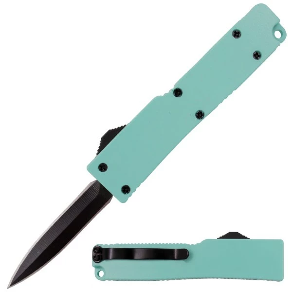 Firecracker Teal D/A OTF Automatic Knife Black Dagger 5" 3 Firecracker Teal D/A OTF Automatic Knife Black Dagger 5"