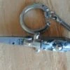 SKM Imitation Horn 2.75" Stiletto Automatic Knife Satin Flat Keychain