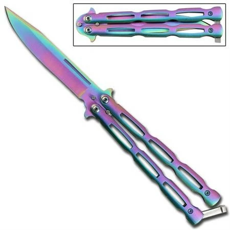 Heavy Chain Balisong Folding Butterfly Knife Titanium 3 Heavy Chain Balisong Folding Butterfly Knife Titanium -DIRECT KNIFE SALES Heavy Chain Balisong Folding Butterfly Knife Titanium.600