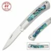 Kissing Crane Genuine Abalone Folding Knife 2 Kissing Crane Genuine Abalone Folding Knife -DIRECT KNIFE SALES Kissing Crane Genuine Abalone Folding Knife.600