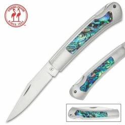 Kissing Crane Genuine Abalone Folding Knife