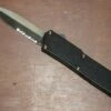 Lightning Black Handle D/A Silver Double Serrated Blade OTF Automatic Knife