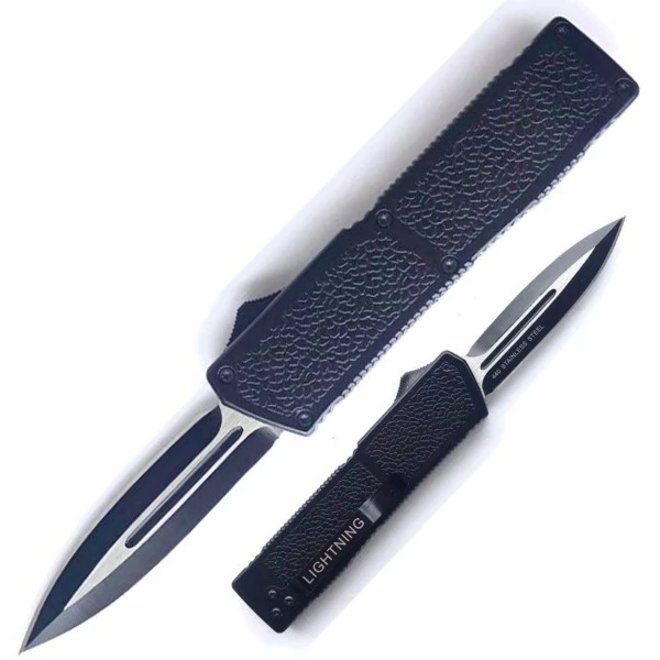 Lightning Model 2 Black D/A OTF Automatic Knife Two Tone Dagger 4 Lightning Model 2 Black D/A OTF Automatic Knife Two Tone Dagger - Image 2