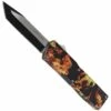 Lightning Model 3 Flames D/A OTF Automatic Knife Two Tone Tanto