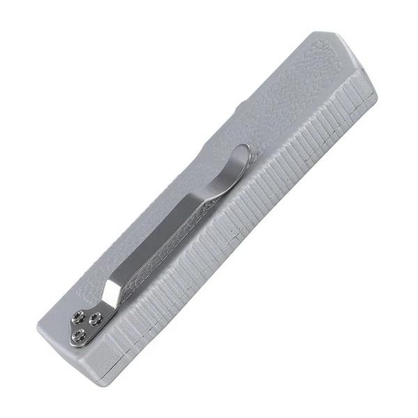 Lightning Model 3 Silver D/A OTF Automatic Knife Two Tone Tanto Serrated 4 Lightning Model 3 Silver D/A OTF Automatic Knife Two Tone Tanto Serrated - Image 2