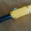Lightning Yellow D/A OTF Automatic Knife Two Tone Dagger Serrated -DIRECT KNIFE SALES Lightning Yellow DA OTF Automatic Knife Two Tone Dagger Ser.600
