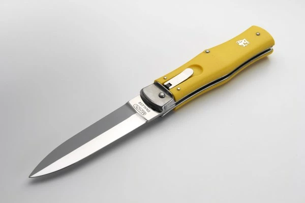 Mikov Yellow Leverlock Automatic Knife Satin Dagger 4 Mikov Yellow Leverlock Automatic Knife Satin Dagger - Image 2