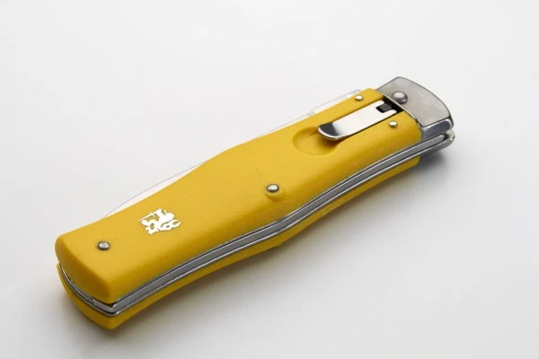 Mikov Yellow Leverlock Automatic Knife Satin Dagger 5 Mikov Yellow Leverlock Automatic Knife Satin Dagger - Image 3