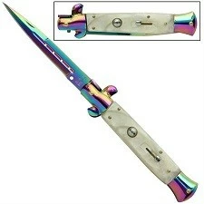9.5" Stiletto Titanium Pearl Automatic Knife A155dlr