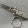 SKM 3.75" Stiletto Automatic Knife White/Blue Keychain