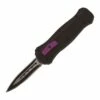 Short Black Purple D/A OTF Automatic Knife Dagger 5.5" -DIRECT KNIFE SALES Short Black Purple DA OTF Automatic Knife Dagger 5.600