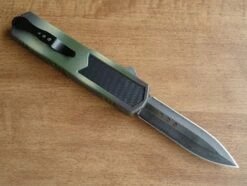 Titan Camo Carbon Grip D/A OTF Automatic Knife Black Dagger -DIRECT KNIFE SALES Titan Camo Carbon Grip DA OTF Automatic Knife Black Dagger 1.600