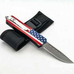 USA Flag 8.5" OTF Automatic Knife Drop Point -DIRECT KNIFE SALES USA Flag 8.5 OTF Automatic Knife Drop Point 1.600
